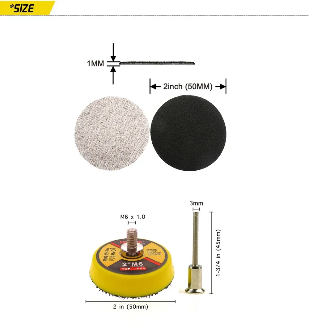 2 인치 습식 건식 사포 202 Pcs 모듬 60-7000 그릿 샌딩 디스크 50mm 목재 연마 용 후크 및 루프 샌딩 패드 포함