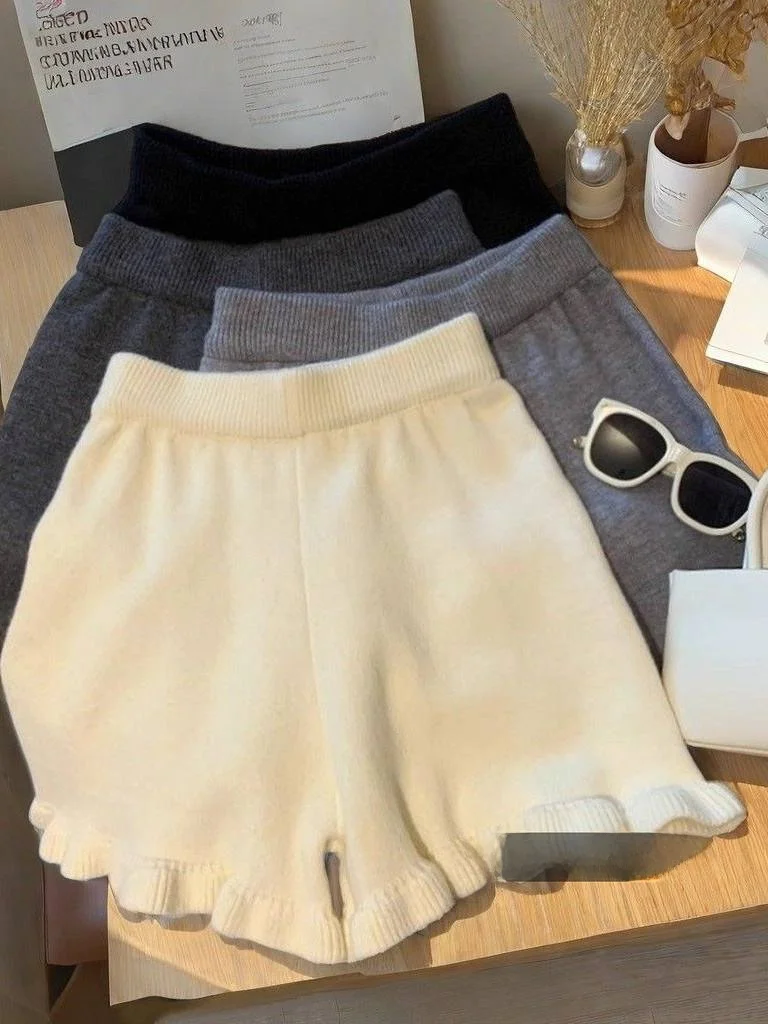 

Женские трикотажные брюки с высокой талией, свободного кроя, универсальные, с широкими штанинами, с эффектом подтяжки ягодиц, повседневные, простые, зимние, новинка 2026 года