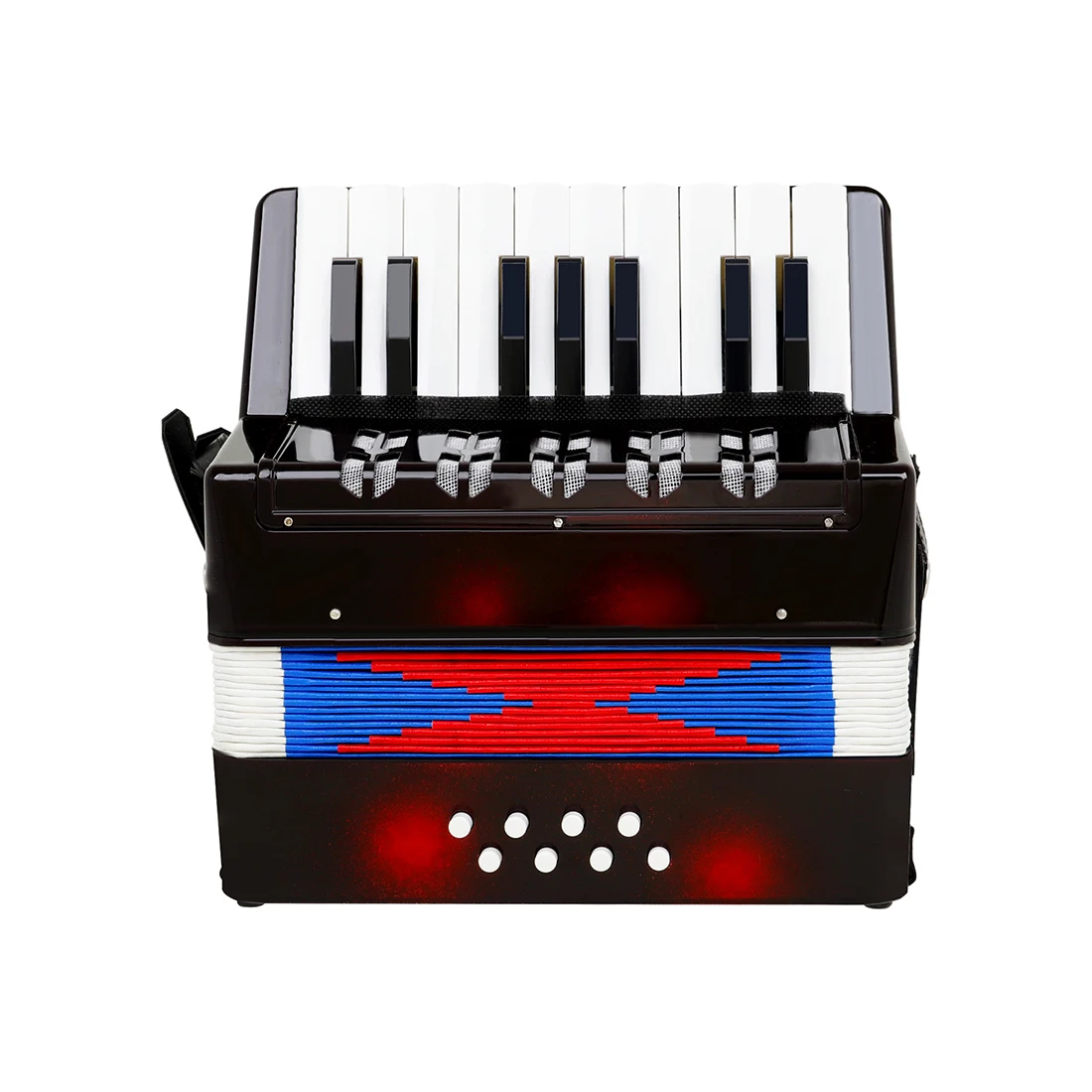 Professional Bayan Accordion 17 Keys 8 Bass 104 Accordion with Carrying Strap CELULU Piano Surface Keyboard Muaical Instrument