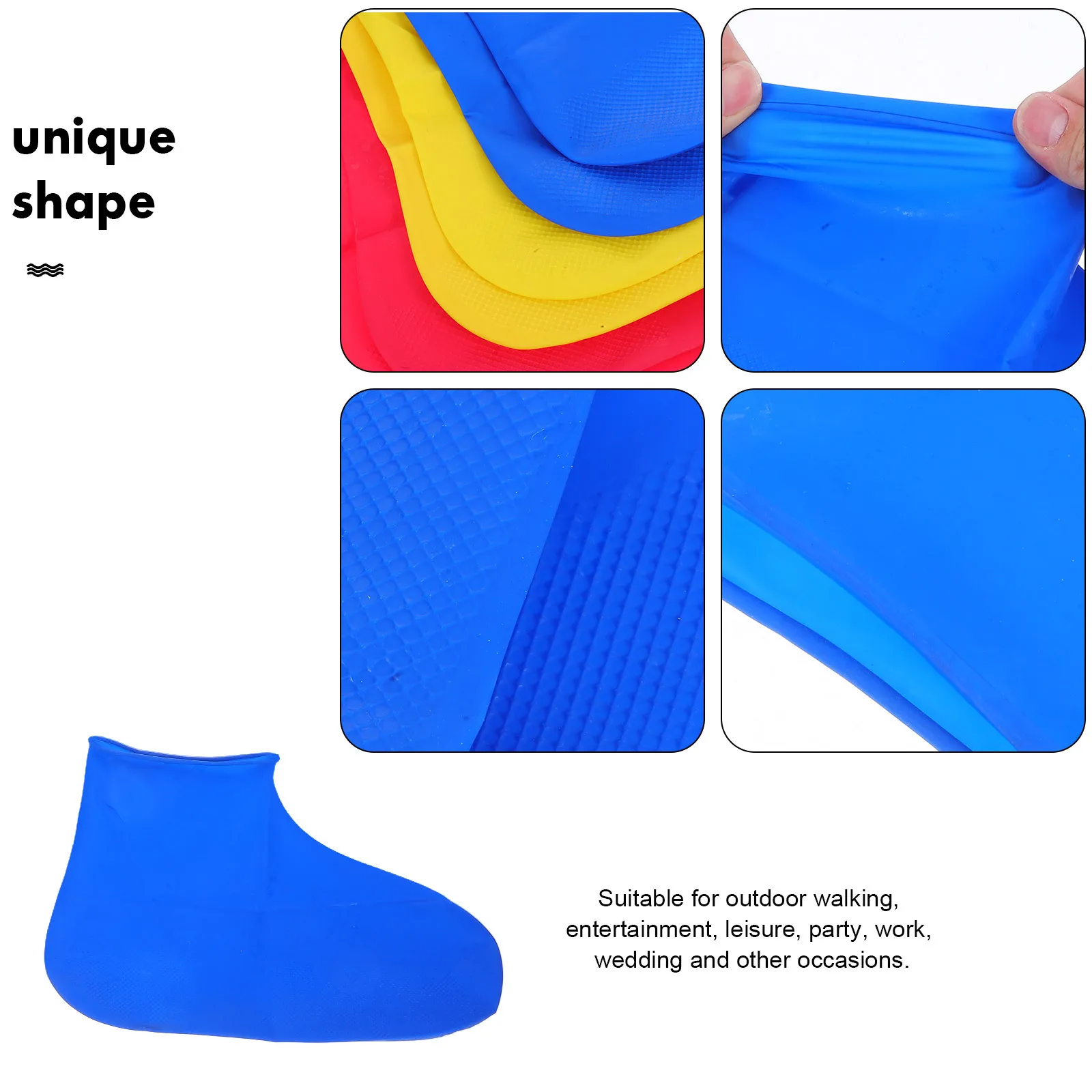 3 قطعة أغطية الحذاء اللاتكس القابل للتصرف مقاوم للماء المضادة للانزلاق غطاء أحذية المطر للخارجية حفل زفاف غطاء أحذية حماية العمل