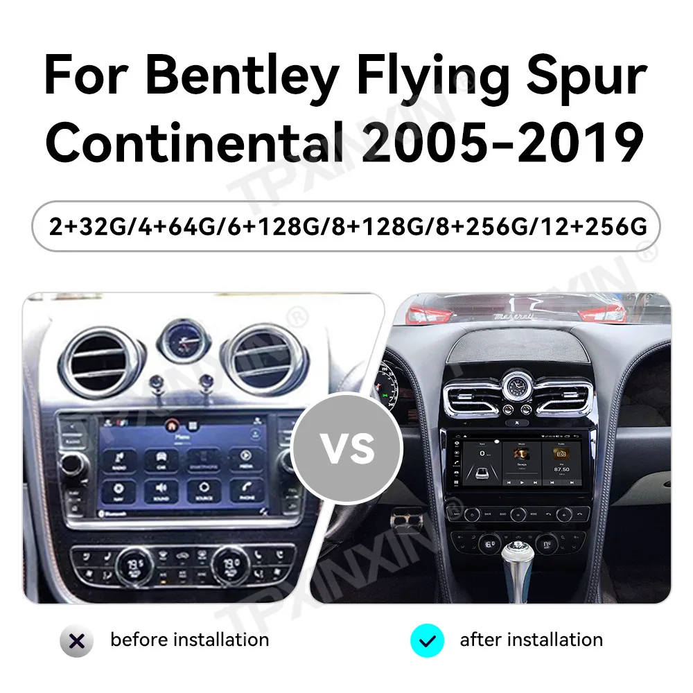 For Bentley Flying Spur Continental 2005 - 2019 Vertical Screen Android Car Radio Multimedia Video Player Wireless Carplay