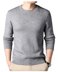 New Men's Autumn and Winter  Solid Color Knitted Sweater Casual Comfortable Tops Mens Clothing Vintage Sweater