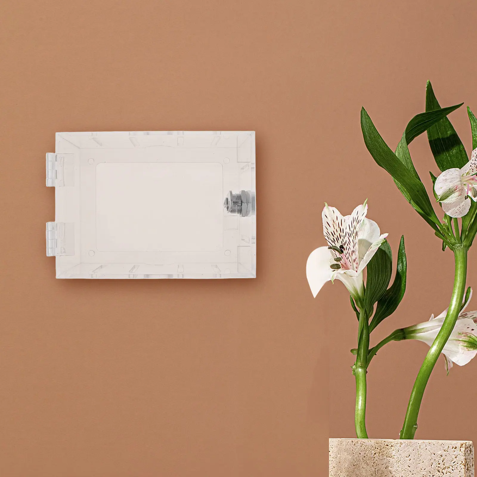 Lockable Clear Thermostat Cover Acrylic Lock Box Wall Mounted Indoor Outdoor 6x4.3 Thermostat Protector Guard Clear Lock Box