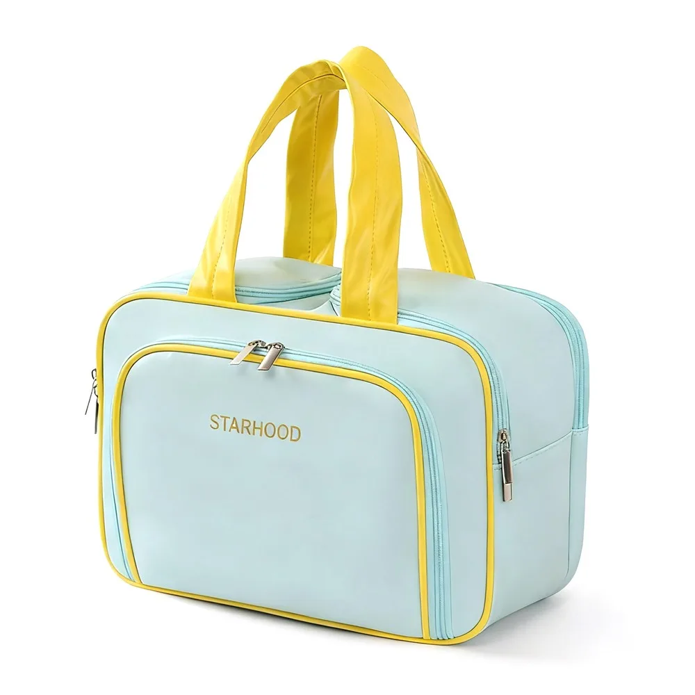 

Косметичка большой емкости, водонепроницаемый органайзер для макияжа, сумка для туалетных принадлежностей, ручная сумка для хранения косметики с несколькими отделениями