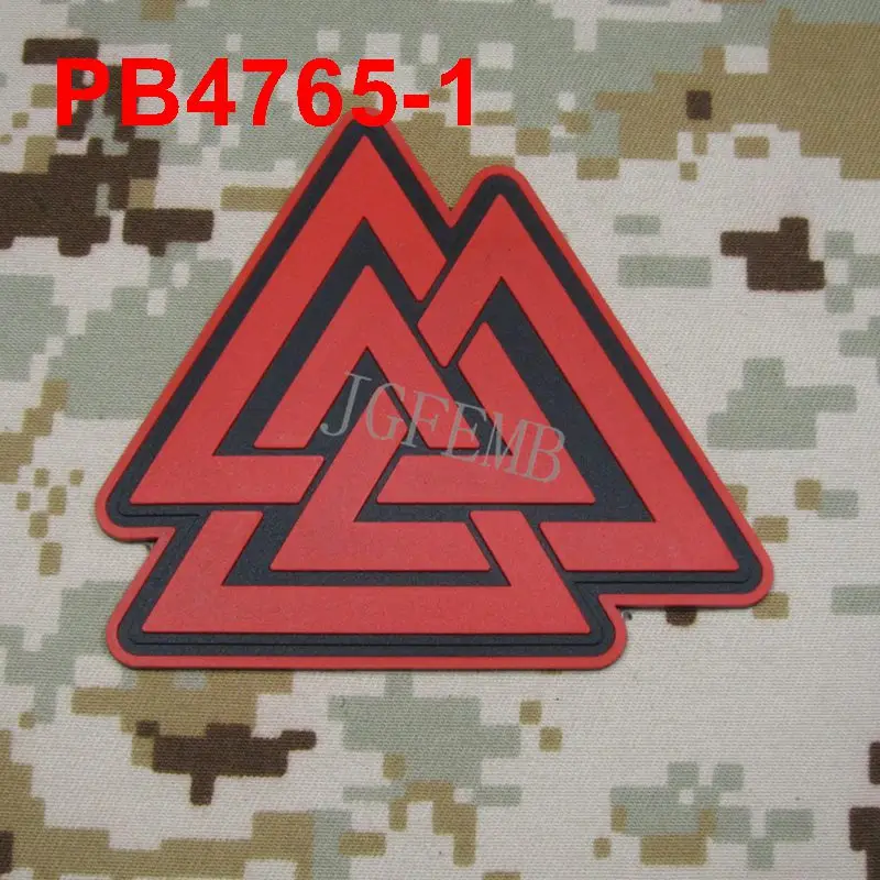 Patch taktyczny 3D PVC, Symbol Viking Norse Rune Valknut