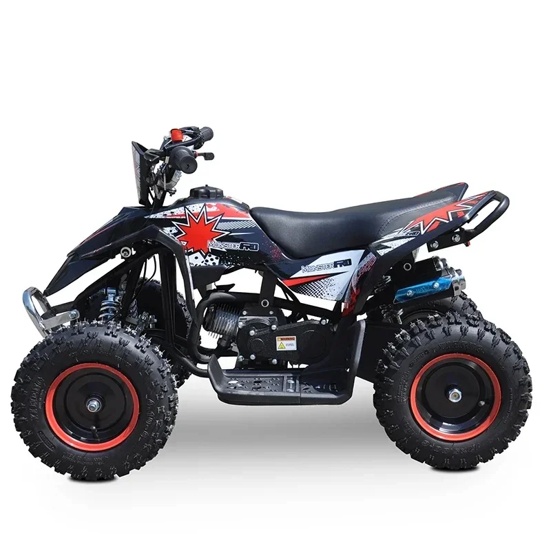 ATV 49Cc 2WD Air Cooled Quad Bike with 2 Stroke 4 Wheeler Off Road Buggy with Chain Drive Automatic Electric Start for Kids