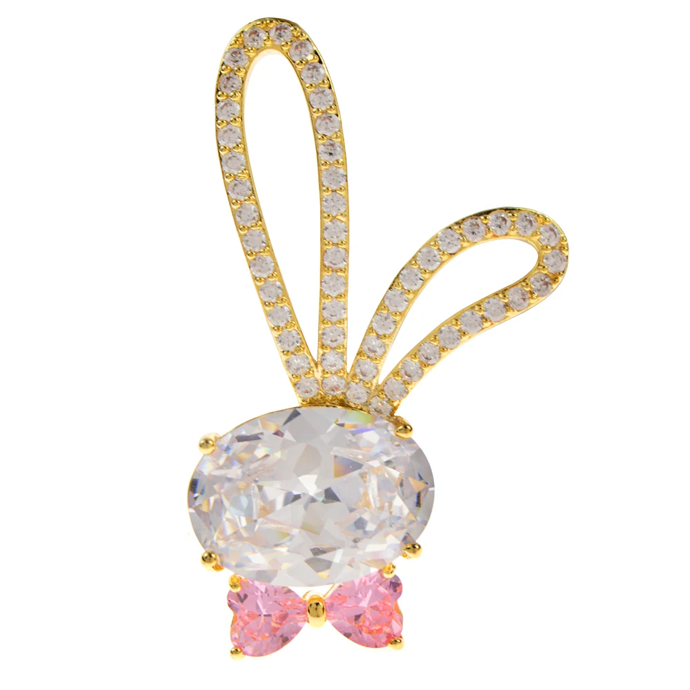 CINDY XIANG Cute Cubic Zirconia Rabbit Brooche