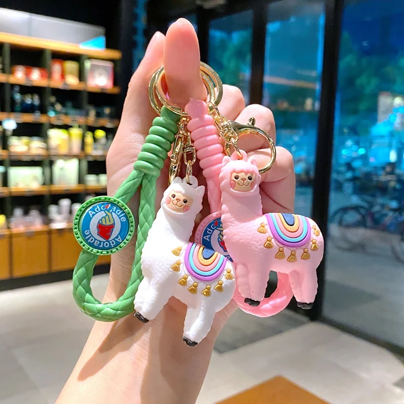 1PC Cartoon Alpaca Keychain Car Pendant Exquisite Personalized Doll Bag Keychain Hanging Gift