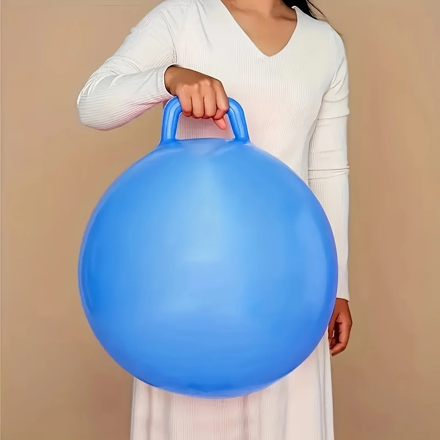 Solid Color Thickened 45cm Handle Ball Children's Inflatable Toy Jumping Ball Outdoor Toy