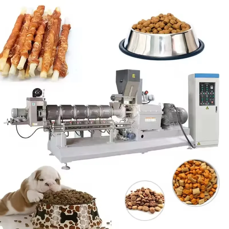 Dry Extruded Dog Food Production Line Pet Food Processing Machine Cat Food Extruder for Commercial Animal Feed Manufacturing