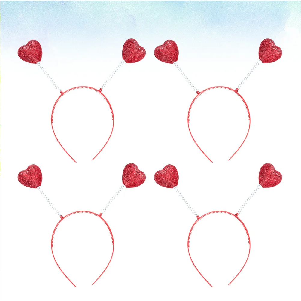 4 قطعة عيد الحب القلب الشعر الأطواق الإبداعية غطاء الرأس حفلة متعة مفاجأة هدية لأحبائك الأحمر حزب الشعر هوب