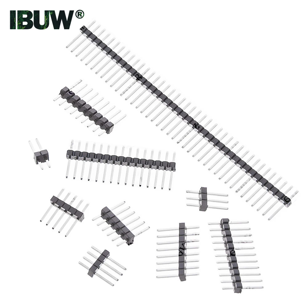1.27 Pin 50P 1*2/4/5/6/8/10/12/15/40P Header Single Row Male Breakaway PCB Board 1.27mm New Connector Pinheader 1X2P 1X4P