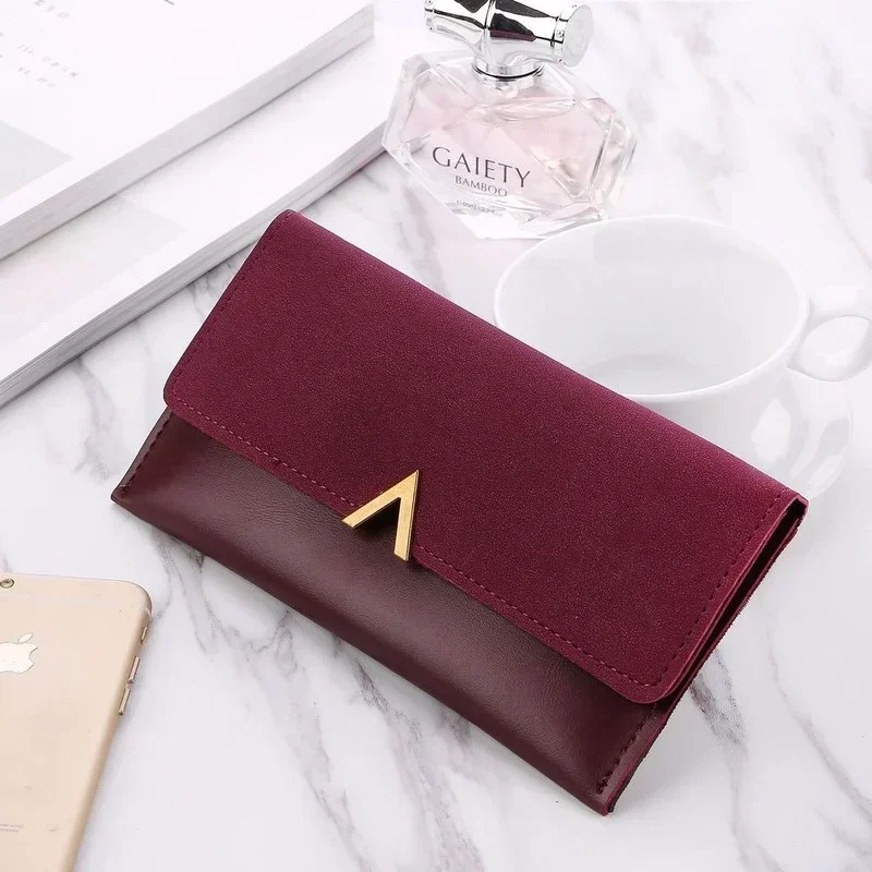 2023 Leather Women Wallets Hasp Lady Moneybags Zipper Coin Purse Woman Envelope Wallet Money Cards ID Holder Bags Purses Pocket