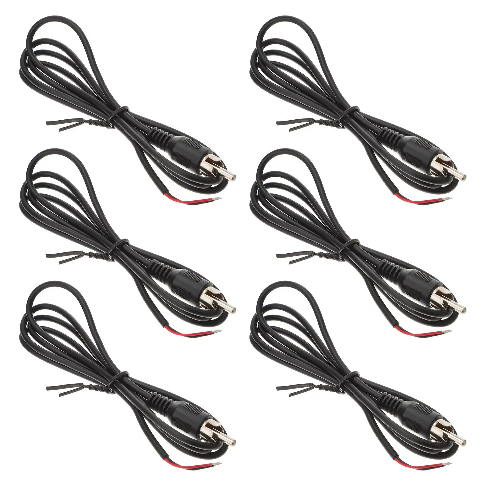 6Pcs to Bare Wire Audio Video Cable Replacement Cord for Speaker Stereo Receiver Amplifier System PVC Copper