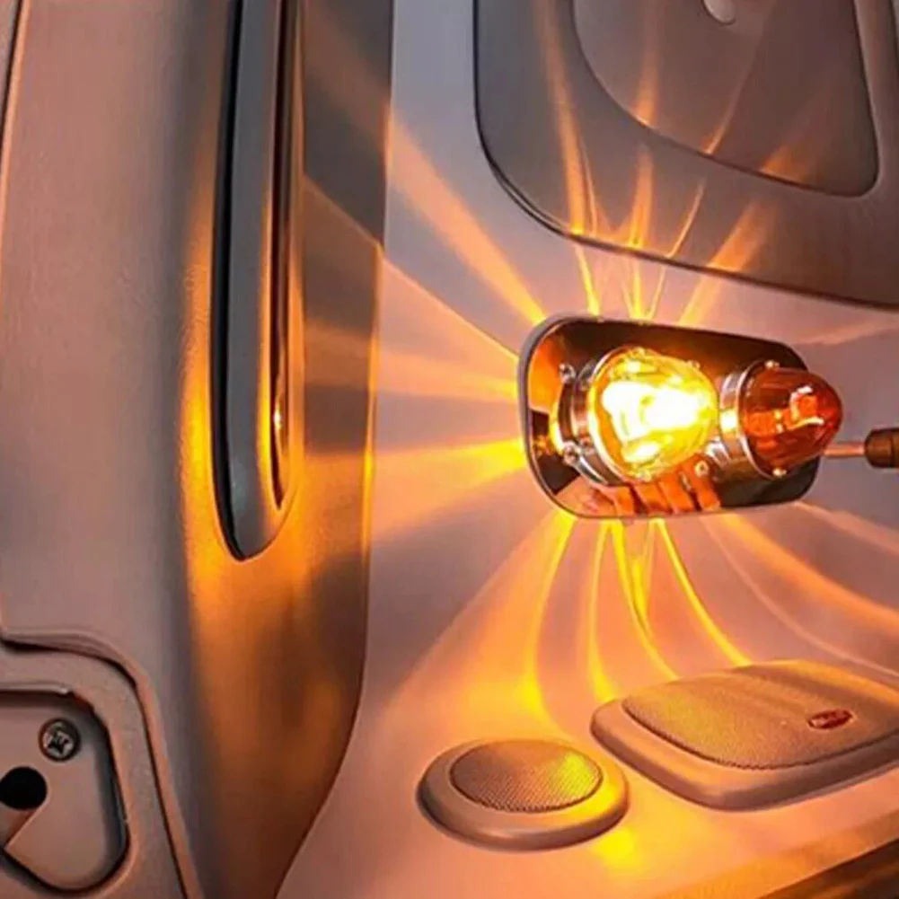 2pcs Amber Watermelon Light Glass Kit Clear Lens W/ 1156 LED Bulb Incandescent Automobiles Accessories Side Marker Light