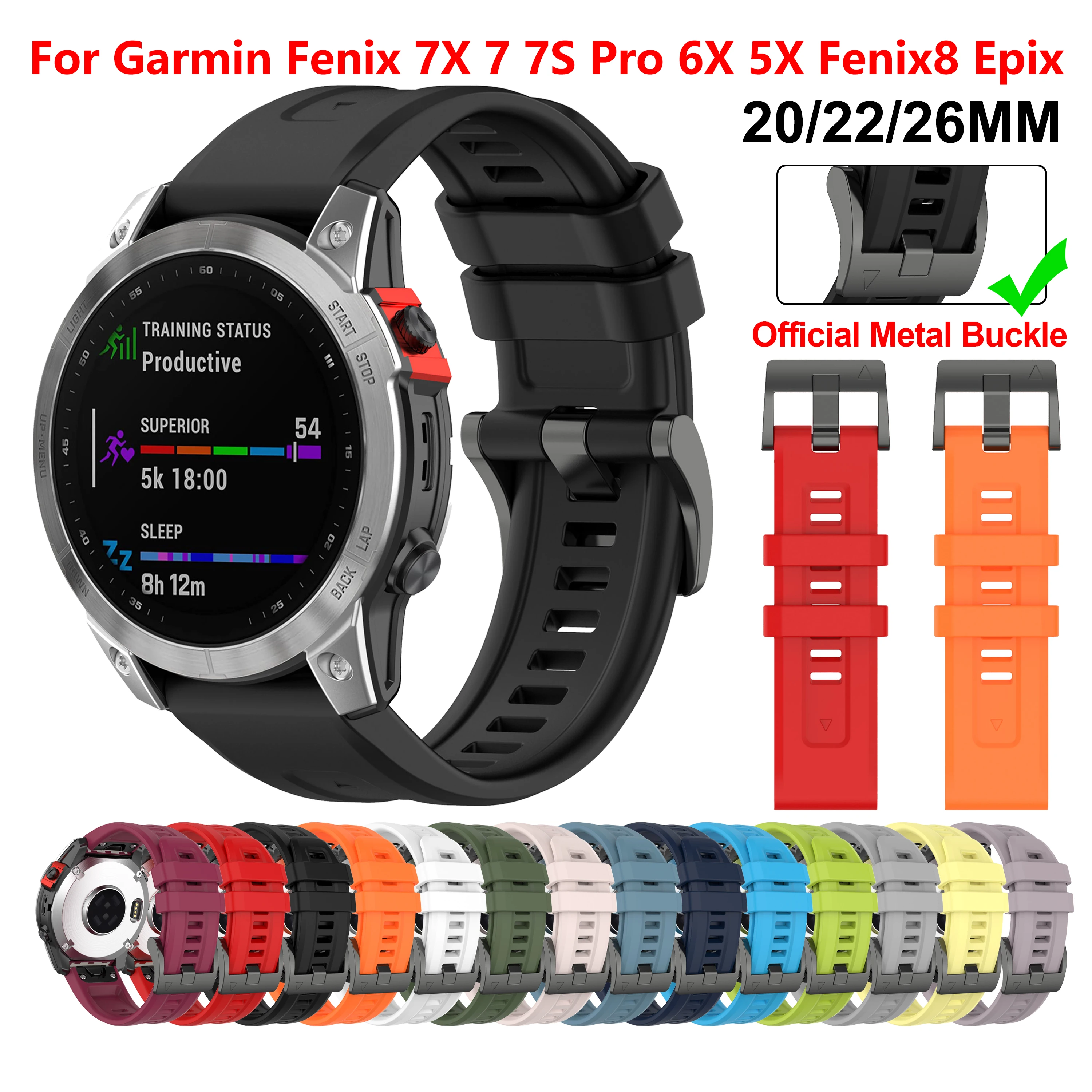 20 22 26 مللي متر حزام ساعة ذكية ل Garmin Fenix 7 Pro 7X 7S 6X 6 Pro 5X 5 5S Plus حزام ساعة اليد ل Fenix 8 E 47 مللي متر Epix Gen2 QuickFit #1