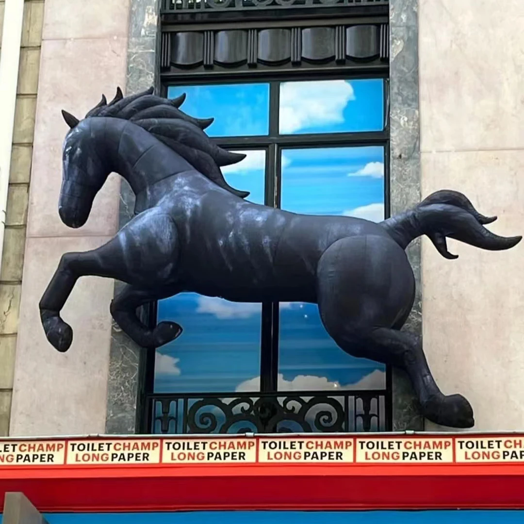 Giant Inflatable Horse with Unique Pattern Nightclub DJ Advertising for Parades Festivals Parties & Outdoor Event Building Decor