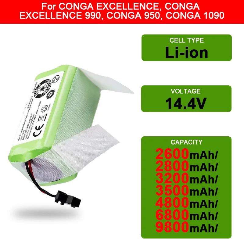 

Battery for Conga Excellent Deebot N79S N79 Tesvor X500 Robovac 11 Rechargeable Li-ion Battery 14.4V 2600mAh Original