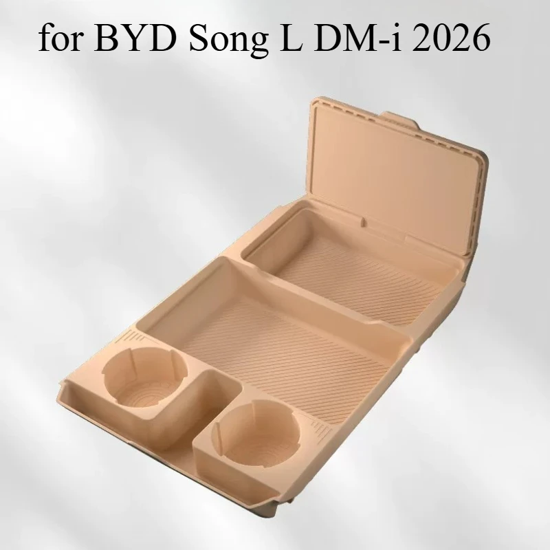 

Silicone Center Console Lower Storage Box & Cup Holder Organizer Tray for BYD Song L DM-i 2026 Interior Divider Insert Accessory