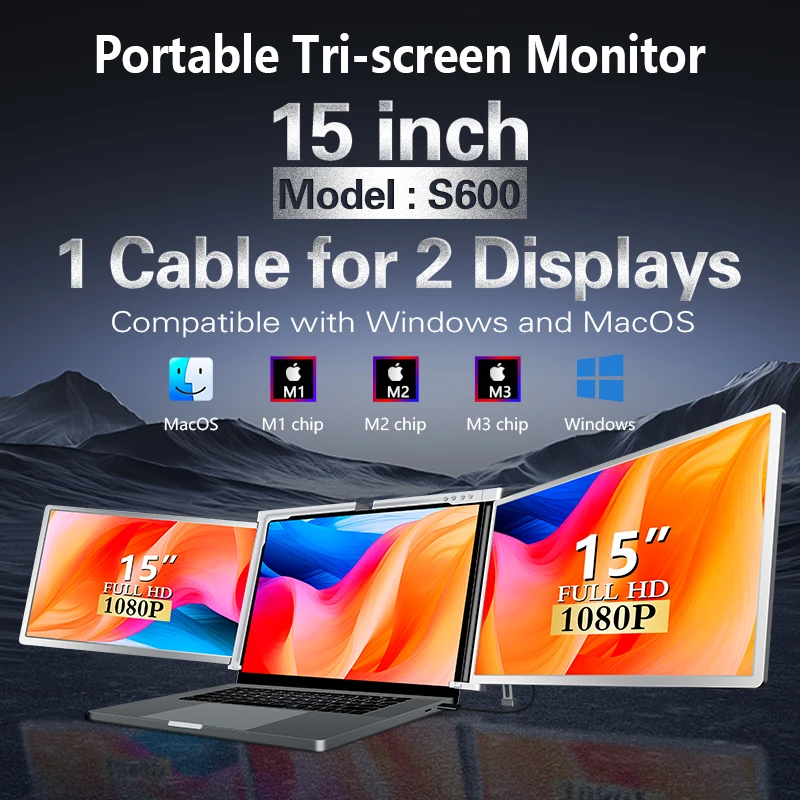 Triple Laptop Screen Extender 15