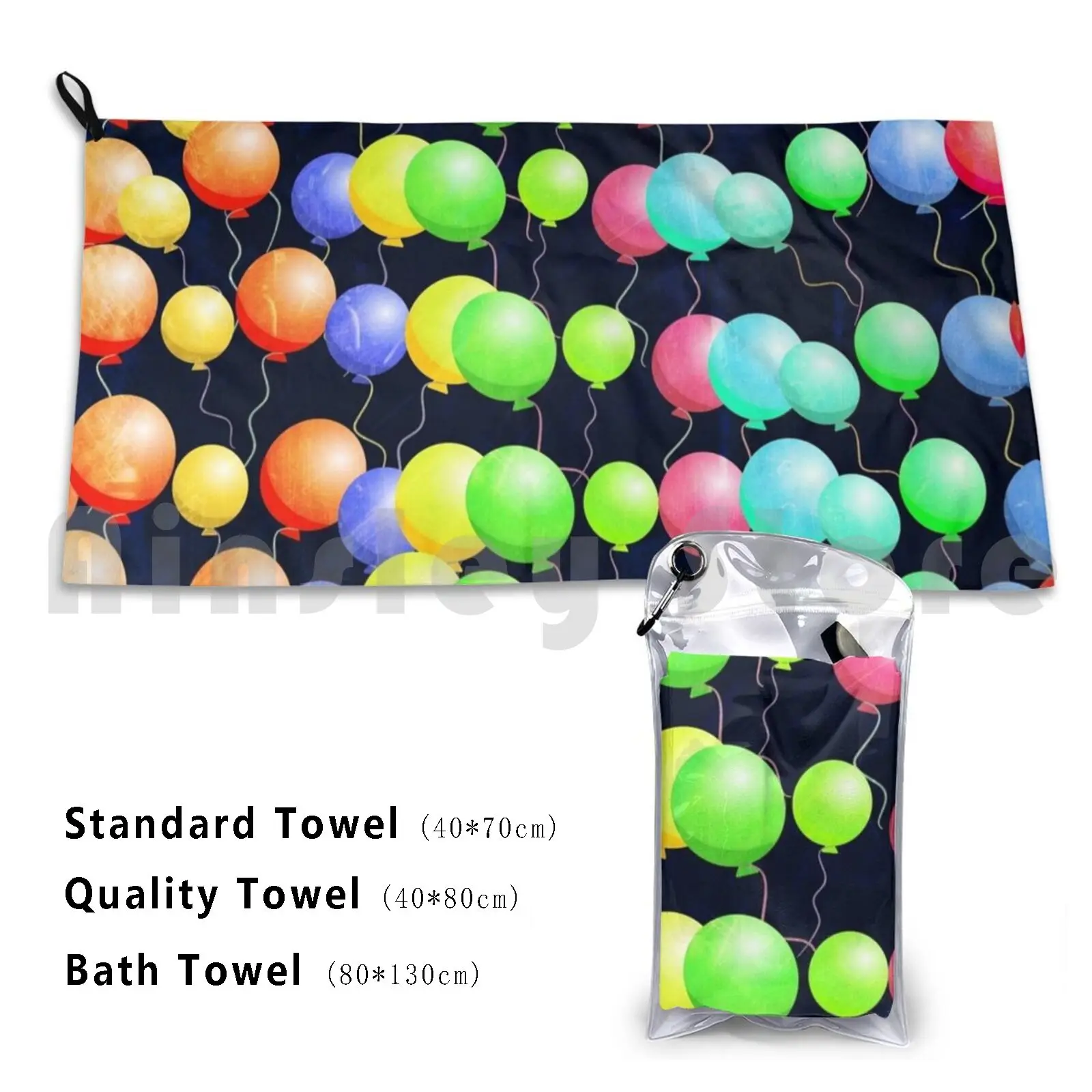 Birthday Party Balloons Custom Towel Bath Towel Celebrate Colorful Colors Multi Colors Fun