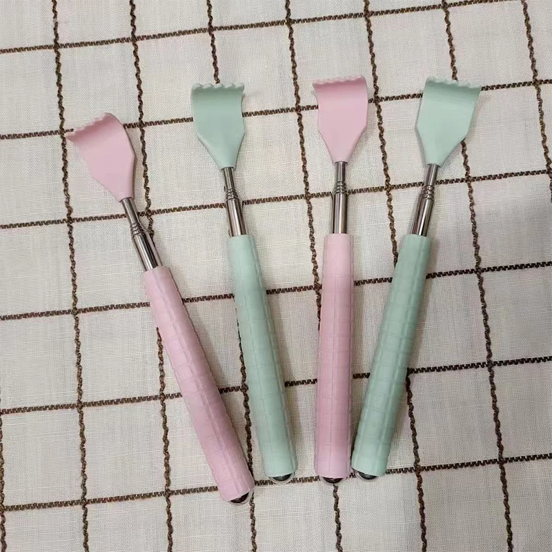 Back Extendable Scratcher Stainless Steel Telescopic Scratching Massager Telescoping Anti-Itch Tool With Rolling Massage Beads