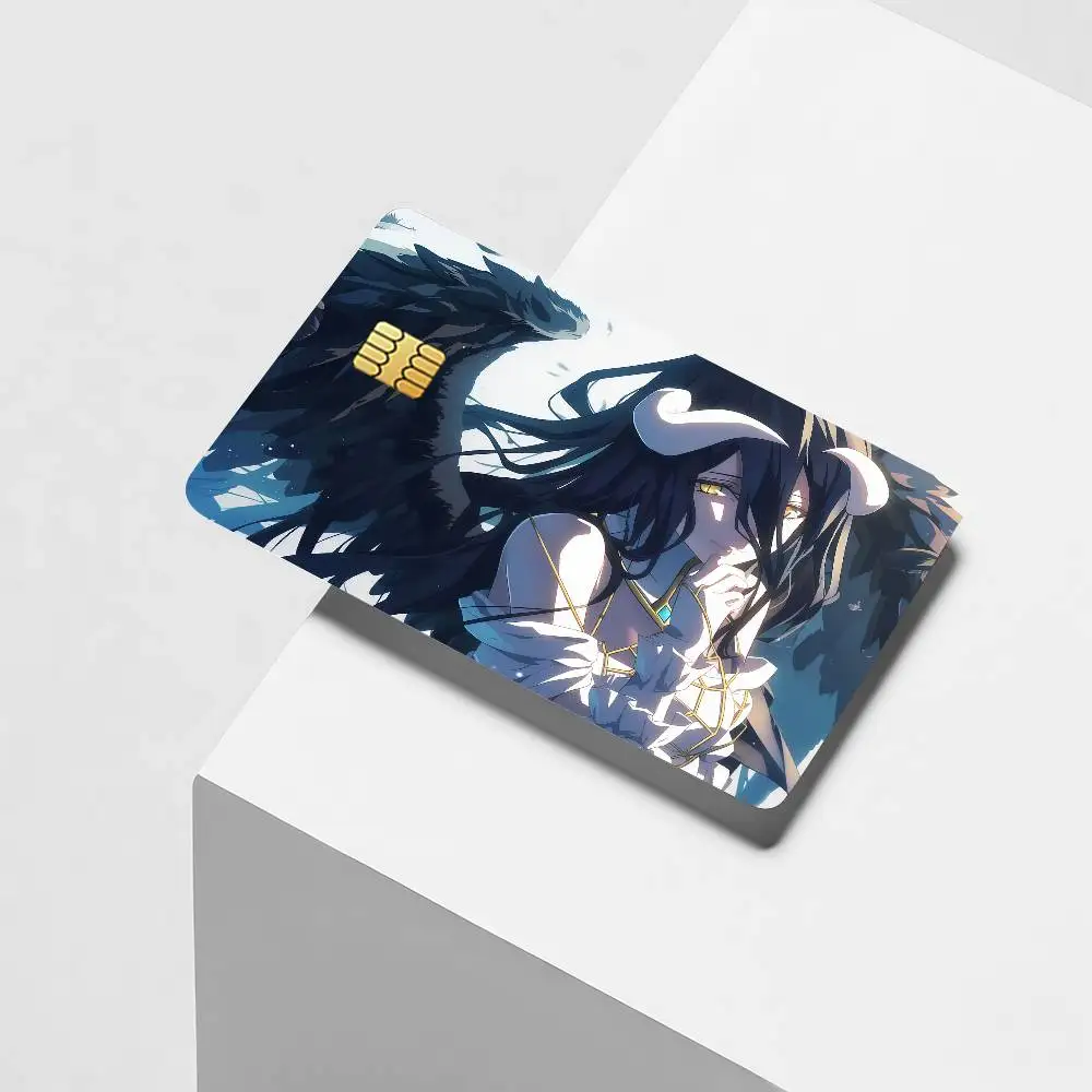 Anime O-OverlordS A-Albedo Credit Card Decorative Card Stickers Suitable For Bank Cards Metro Transit Anti-scratch Gift 4PCS