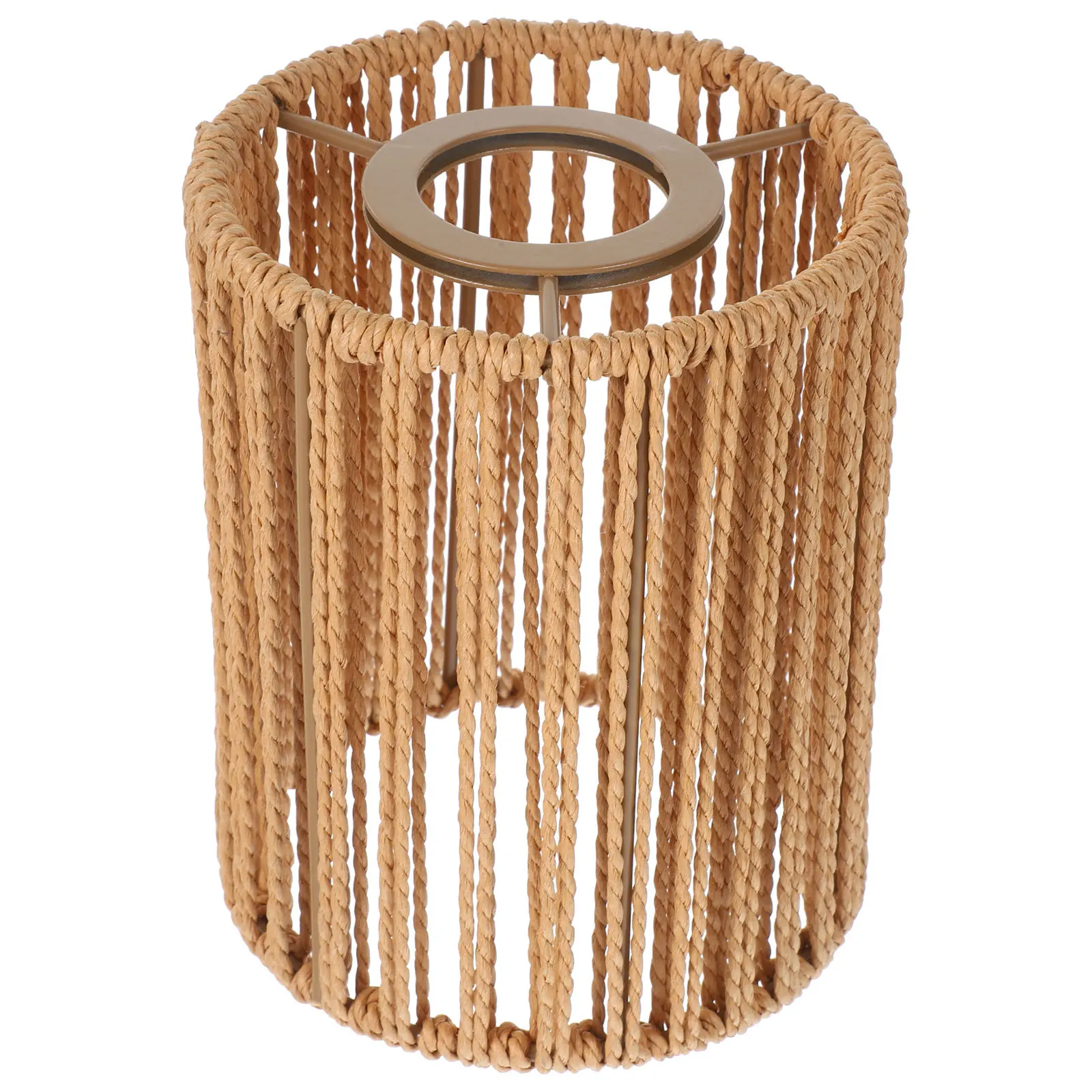 

Абажур из плетеной бумажной веревки в деревенском стиле, гладкая поверхность, нежная текстура, простая установка, подвесной светильник, украшение для дома и отеля