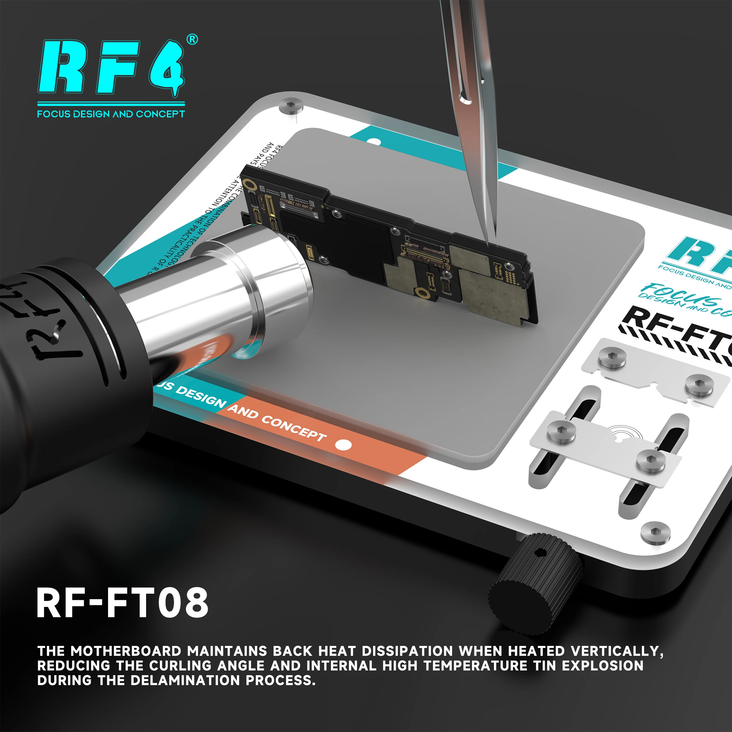RF4 mobile phone repair chip high temperature resistant tempered glass clip easy-to-clean silicone heat insulation pad