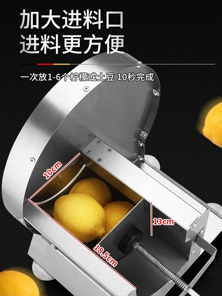 Lemon slicer, potato slicer, commercial manual stainless steel fruit slicer, garlic slices, carrot, hand cranked