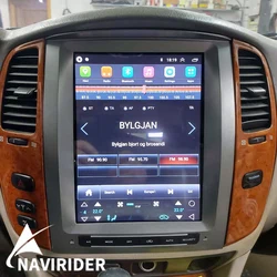Android 14 Vertical Screen Tape Recorder For Toyota Land Cruiser 100 LC100 For Lexus LX470 2002-2007 Stereo GPS Car Video Player