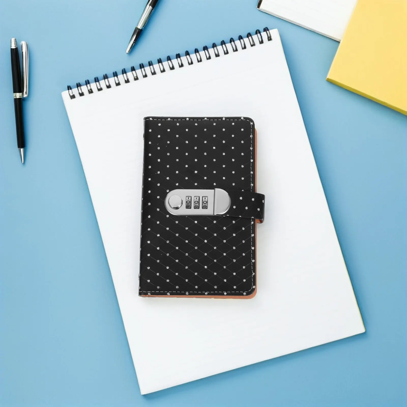 Rhinestone PU Password Lock Money Saving Wallet Secure Cash Book Clear Pockets Family Budget Planning Waterproof Cash Organizer