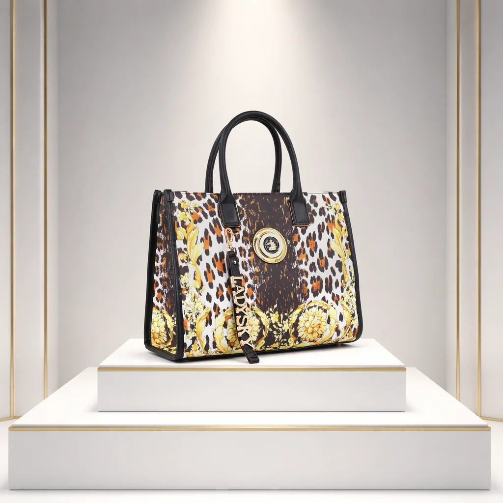 Fashion Canvas with Super Fiber Leather Tote Bag for Women Large Capacity Durable Shoulder Ladies Bag Quality Canvas Handbag