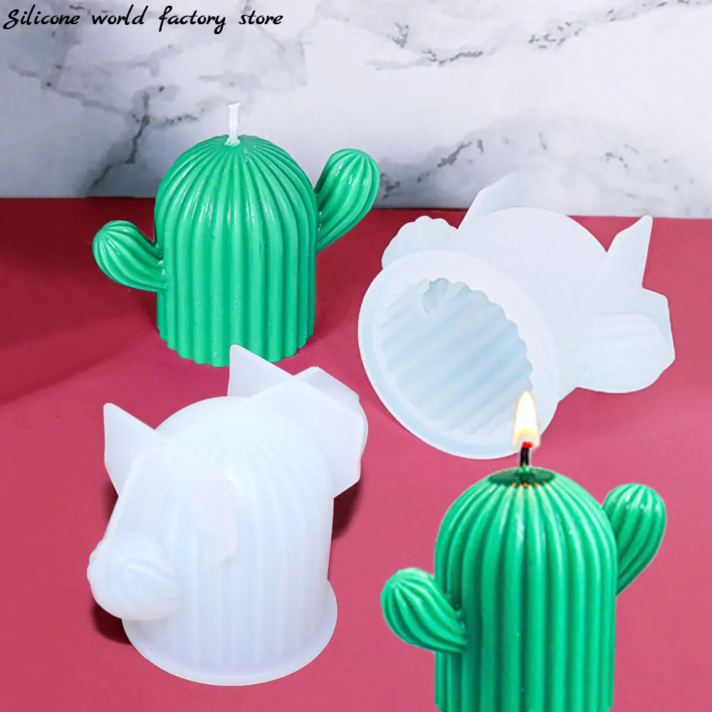 

Silicone World DIY Cactus Shape Candle Silicone Mold Desktop Decoration Gypsum Resin Handmade Soap Aromatherapy Candle Mould