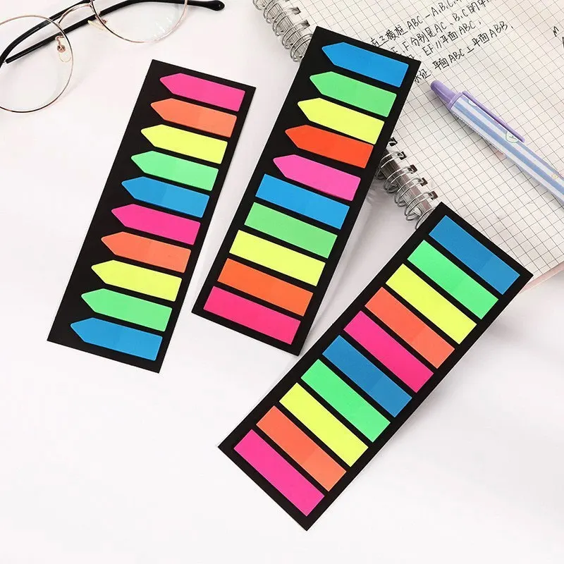 JCD 100/200 sheets Transparent Sticky Note Notebook Memo Pad Clear Sticky Notes Index Tabs Bookmark Stationery Office Supplies