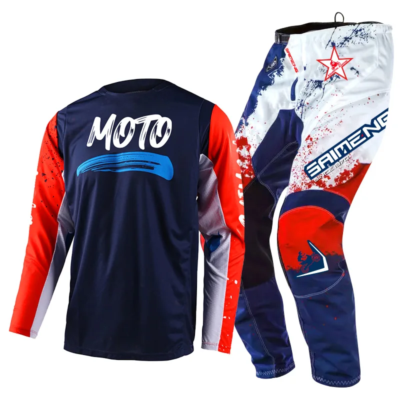 Motocross Jersey Pant Kits Enduro Mens Women's Motorcycle Off-road cross MX racing suit MTB green blue red yellow orange black