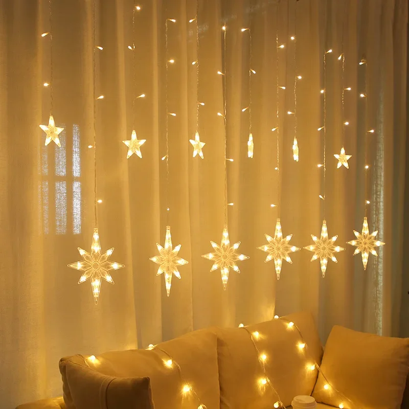 

3.5m Christmas Decor LED String Lights Curtain Garland Festoon Wedding Party Xmas Decoration String Lights for Outdoor Home Room