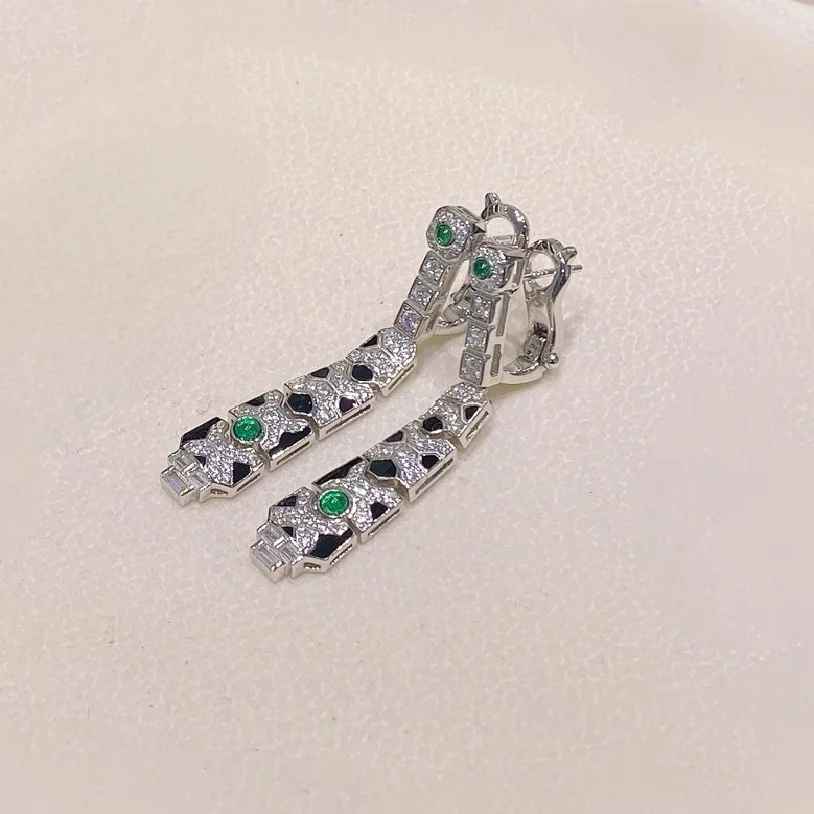 

ARIGAYA Роскошные новые дизайнерские серьги из стерлингового серебра 925 пробы с черной смолой, лабораторные зеленые серьги с драгоценными камнями, ювелирные изделия для вечеринки