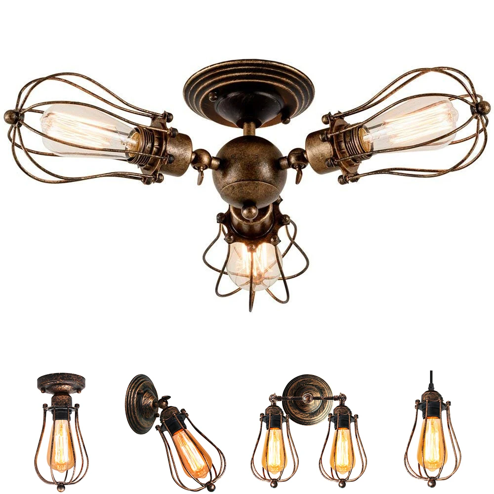 Vintage Wall Light Industrial Ceiling Lamp Shade Retro Iron Loft Cafe Bar Adjustable Sconce Haning Lights Wandlamp Decoration
