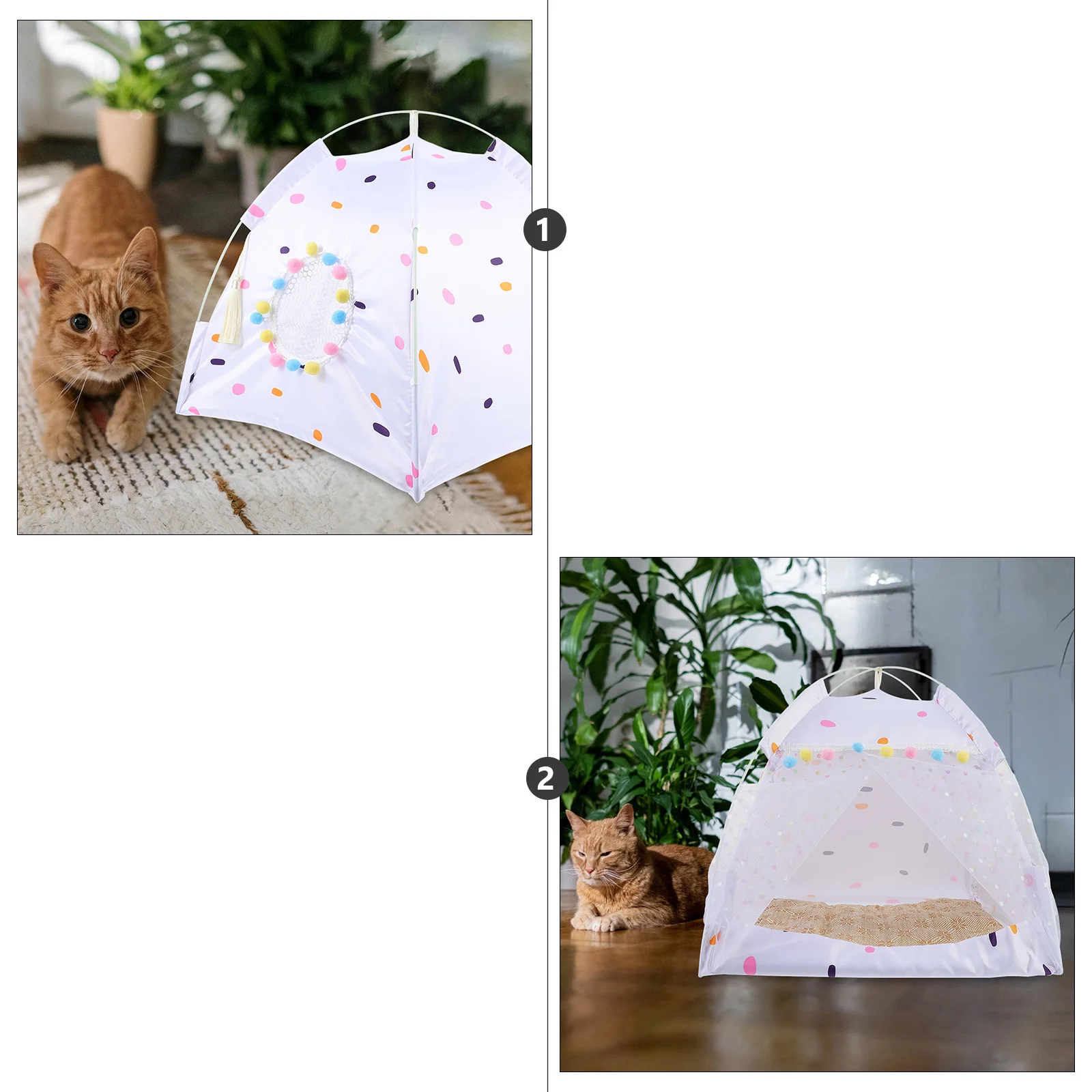

Princess Summer Cat Bed Pet Folding Tent Summer Mats Hanging Hole Stable Small Pet Tent Pets Indoor Outdoor Toy
