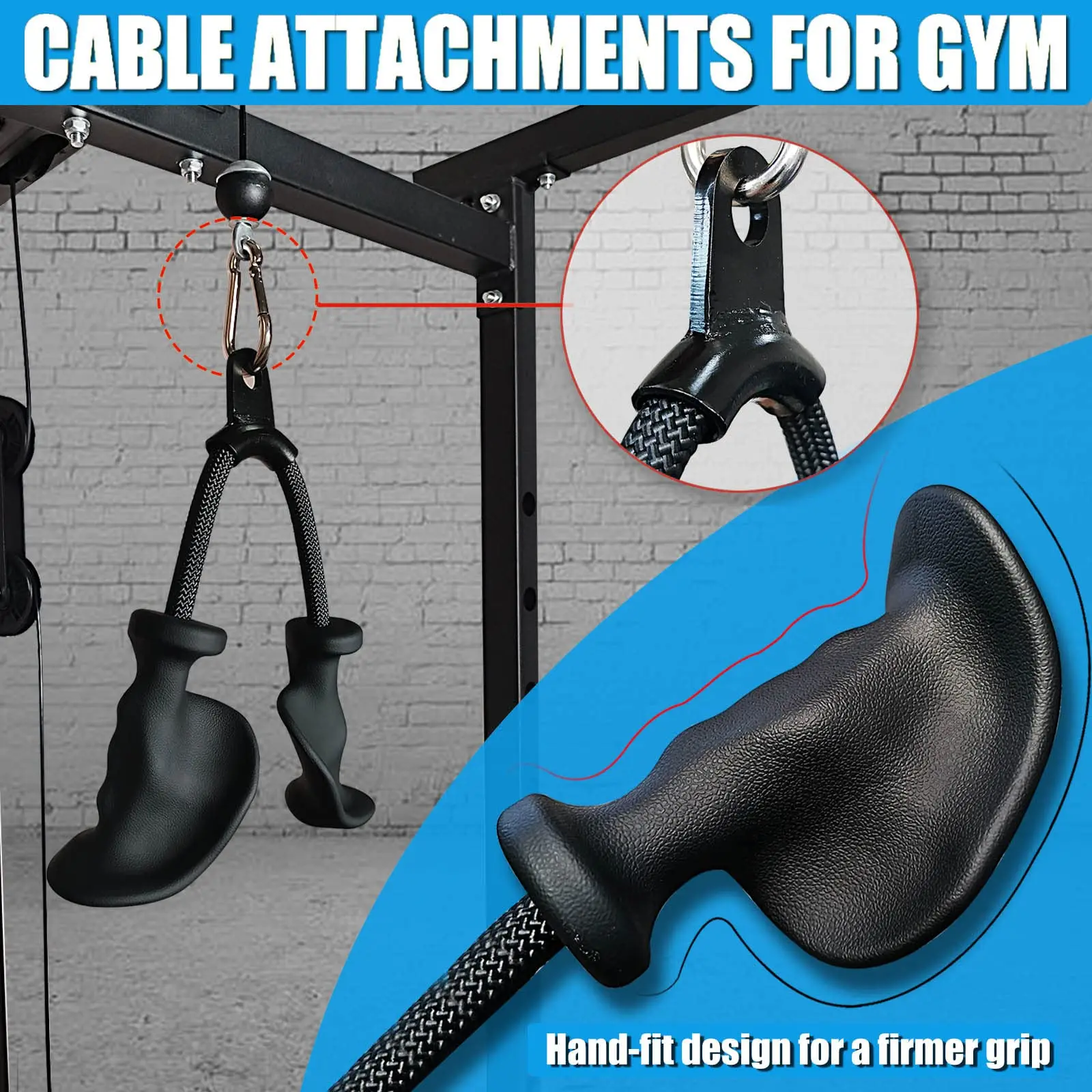 Cuerda de Fitness para bíceps y tríceps, asas de agarre extraíbles para gimnasio, polea con Cable, accesorio para máquina, barra de remo, mango de