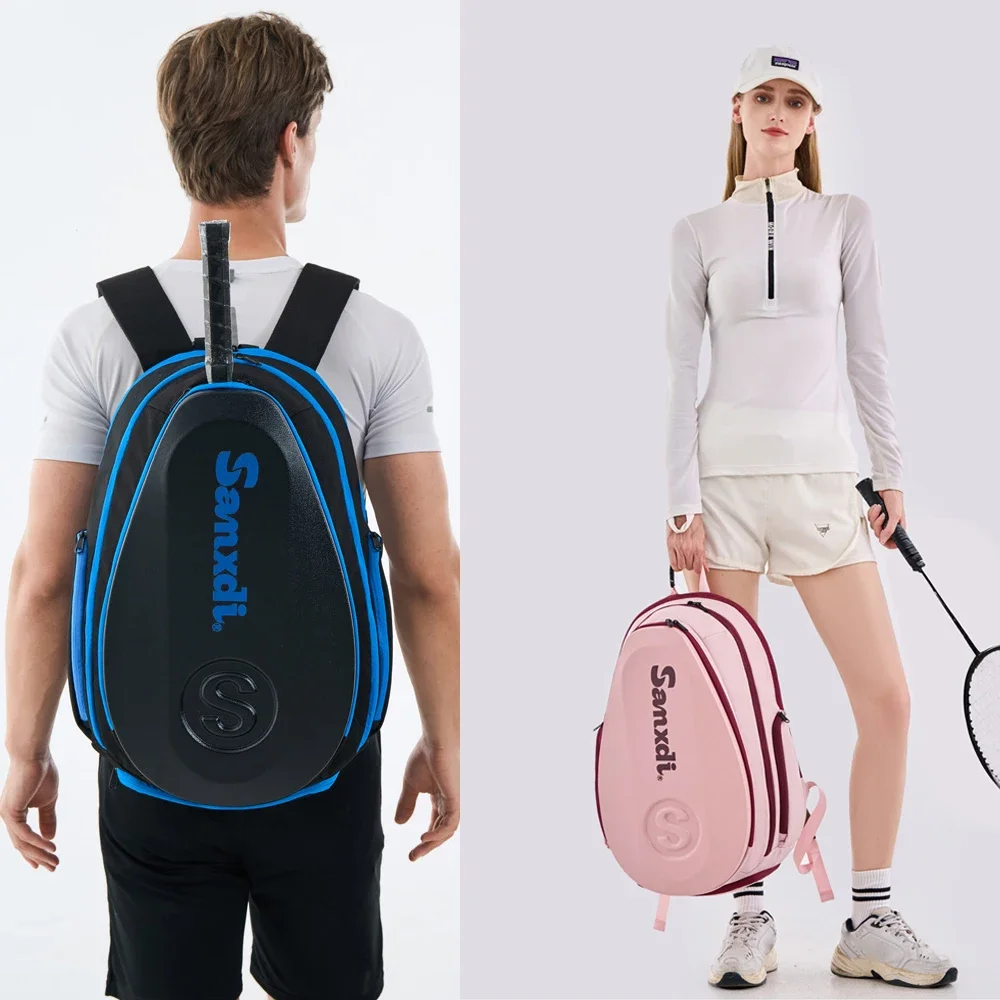 Hard Shell Tennis Bag Badminton Sports Backpack with Insulated Compartment Separate Shoe Storage Racket Organizer Men Women