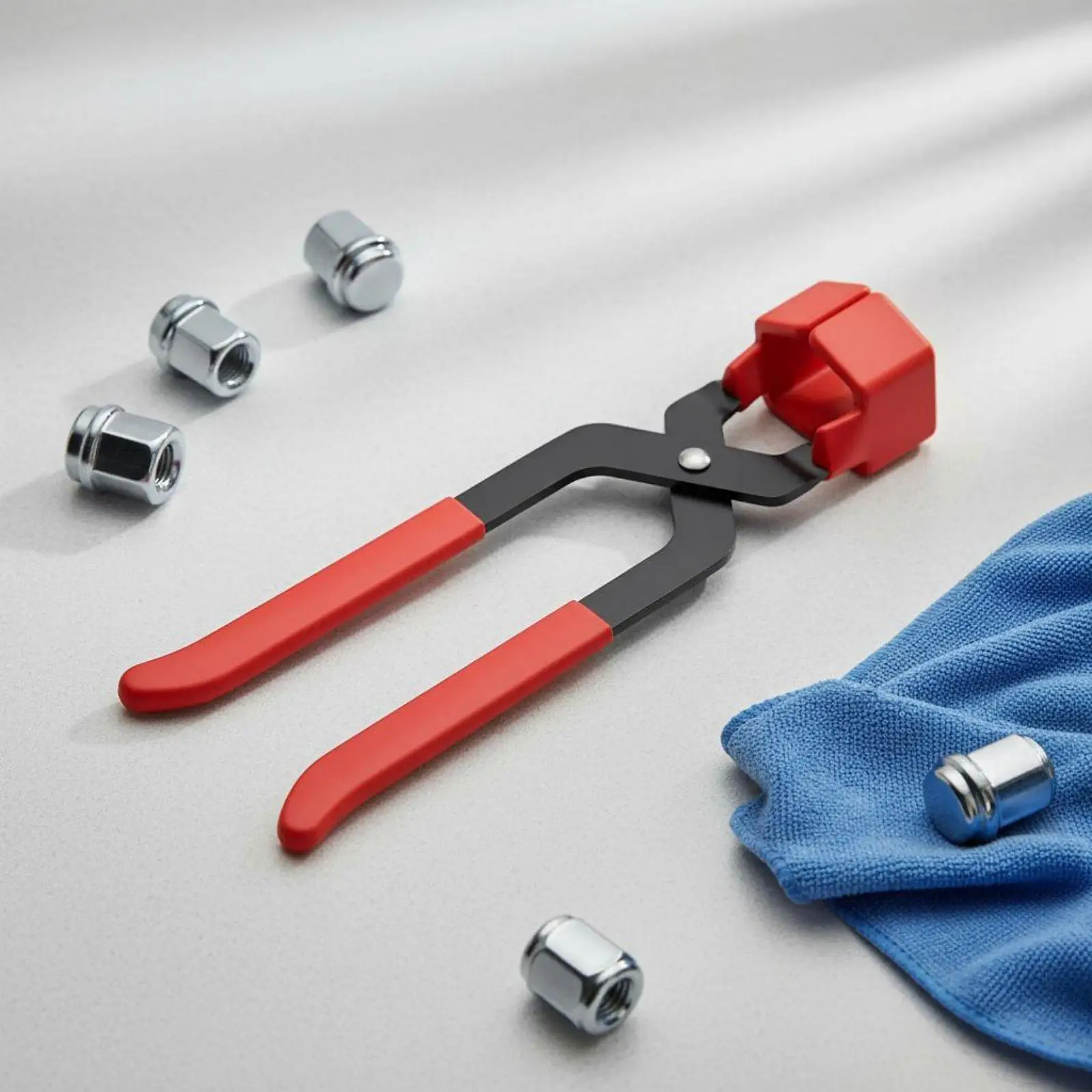 Wheel Lug Nut Cap Pliers Soft Rubber Jaw Non-Scratch Lug Nut Cover Remover Auto Repair Tool for Mechanics Car Truck SUV Tire