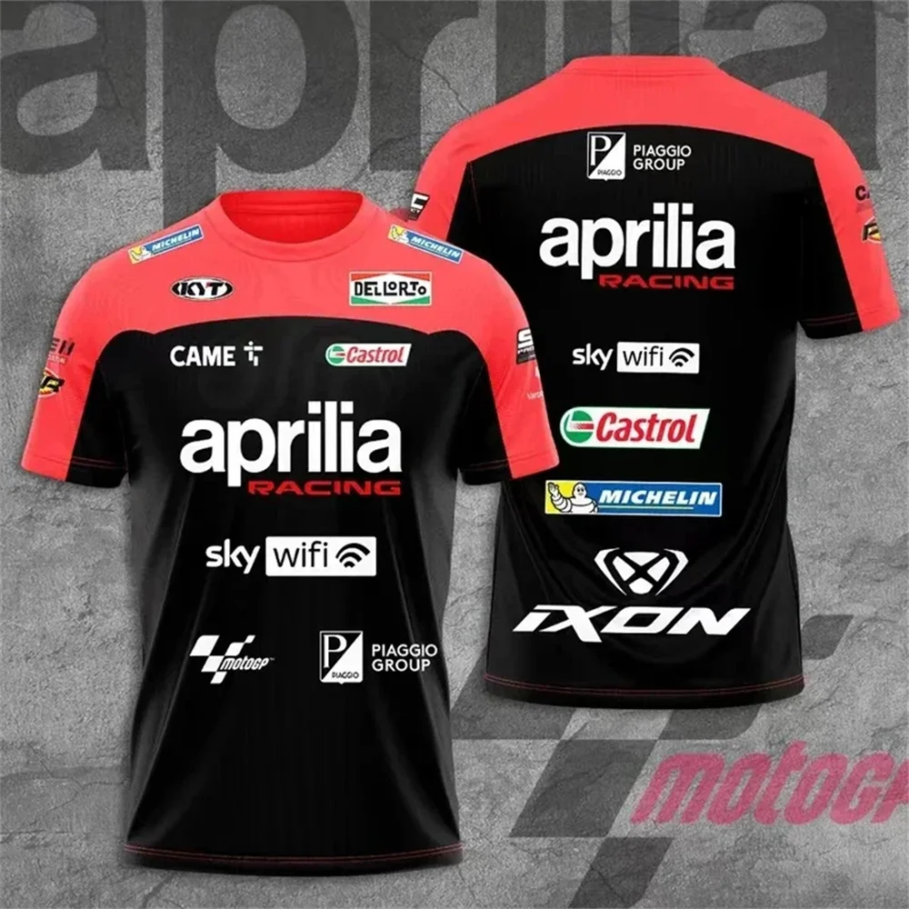 

Summer 2024 Aprilia Short Sportswear F1 Rallying 3D Printing Breathable Quick Drying Short Popular men's O-neck Casual T-shirt