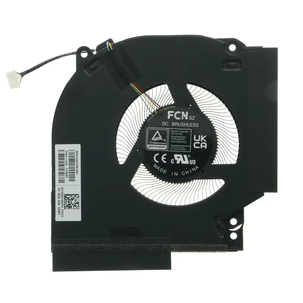 12V GPU CPU Cooling Fan N44738-001 Replacement for HP 16-R 16-WD 16-S 16-XD 16-AE RTX3060 MG75091V1-C190-S9A MG75091V1-C190-S9A