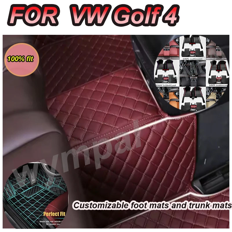 

LUXURY Custom Automotive Car Floor Mats For VW Golf 4 1999 2000 2001 2002 2003 Auto Luxury Leather