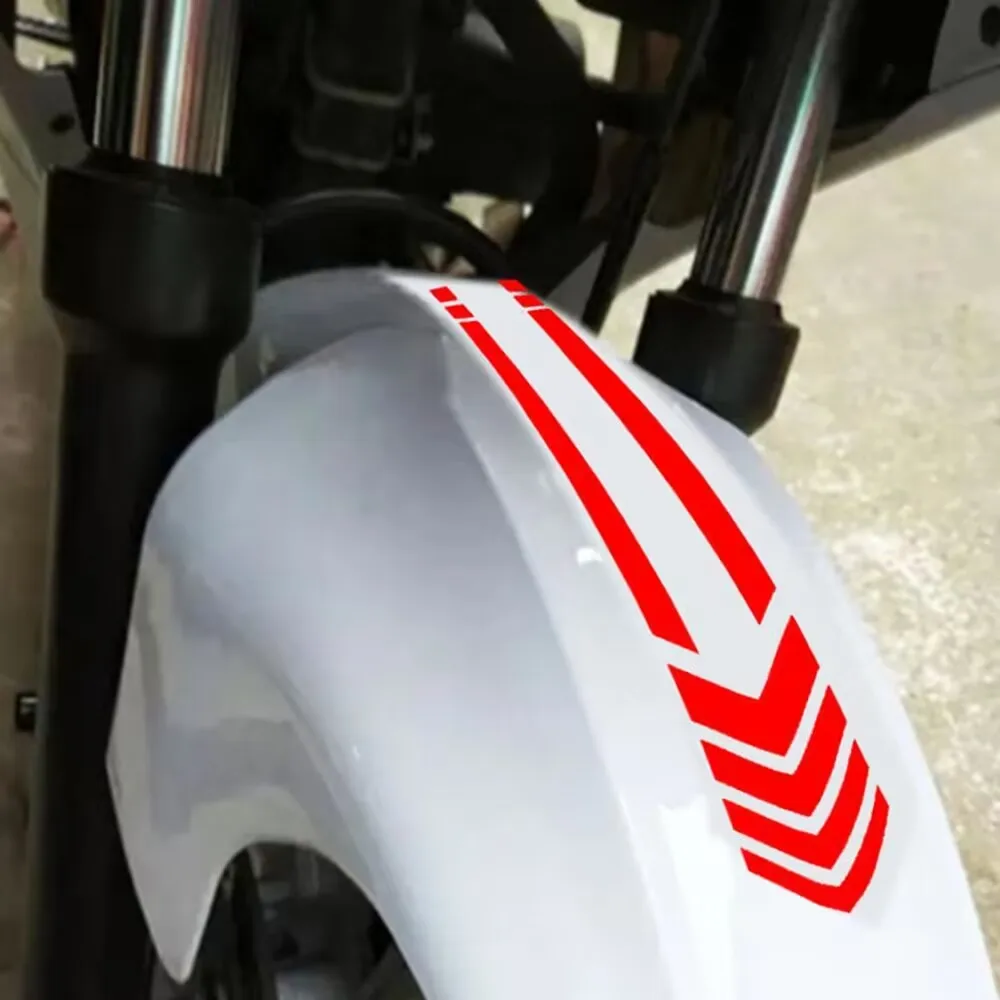 PET Material Colorful Motorcycle Mudguard Sticker Fender Arrow Line Strip Reflective Waterproof Oilproof Tape Decal Accessory