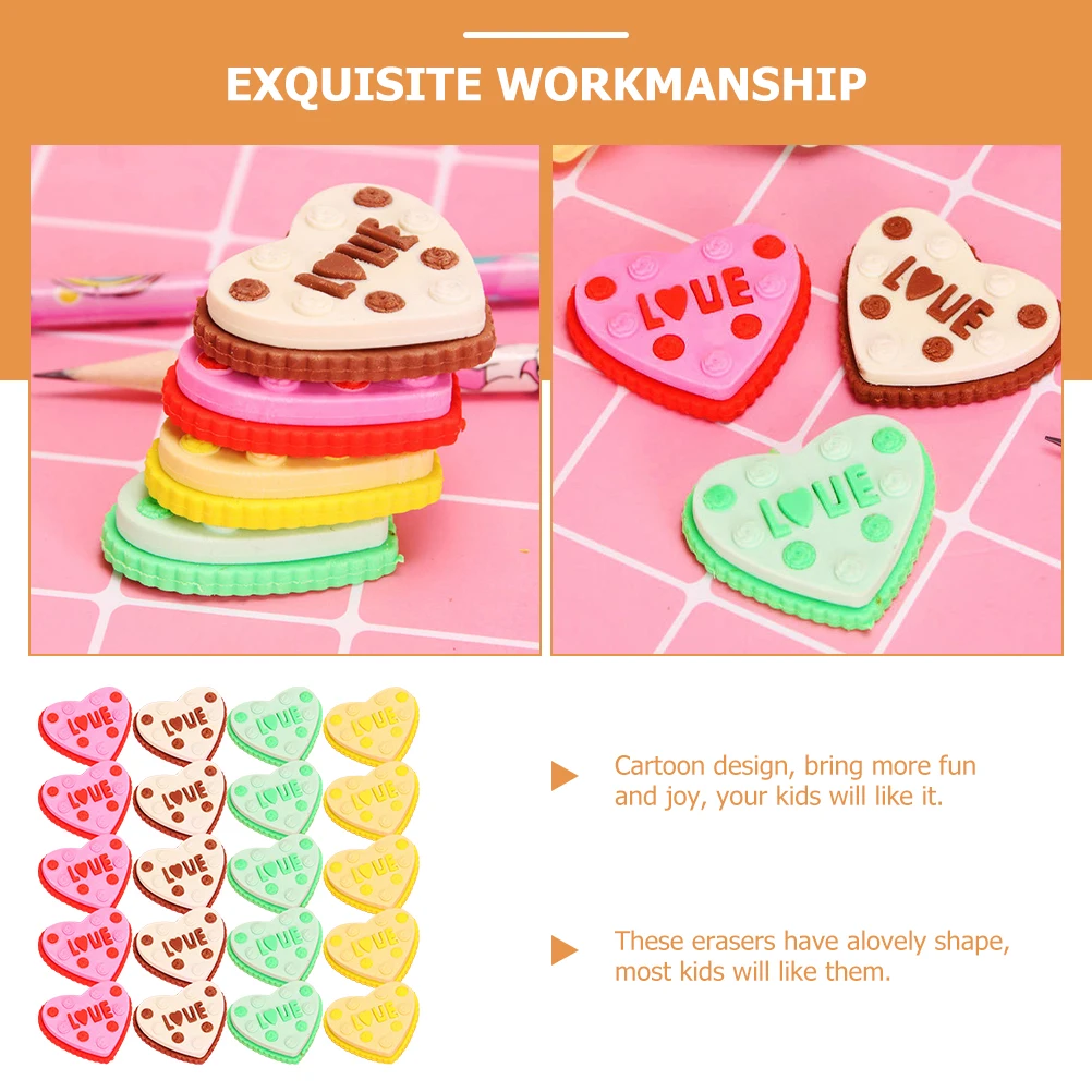 20 قطعة محايات الكعكة للأطفال هدايا الحفلات المدرسية المكافآت ألعاب إبداعية السائبة قلب صغير مضحك الأطفال بنين بنات طالب لوازم
