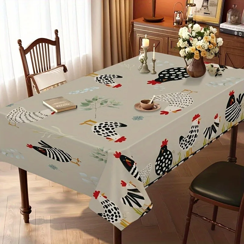 One tablecloth in a rural cottage style with a rooster pattern, suitable for tableclothsxzj