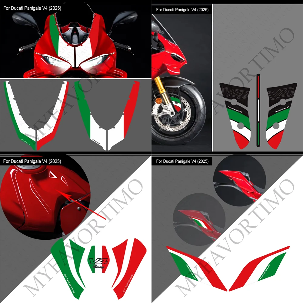 

Motorcycle For Ducati Panigale V4 S V4S Rear Fairing Fender Stickers Front Wind Deflector Decals 2025